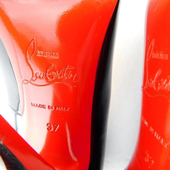 CHRISTIAN LOUBOUTIN Black Patent Leather Heel Pumps 37 - Picture 8 of 8